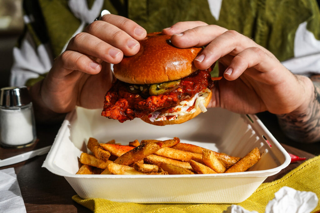 Inferno Indulgence Flaming Fried Chicken Sandwich