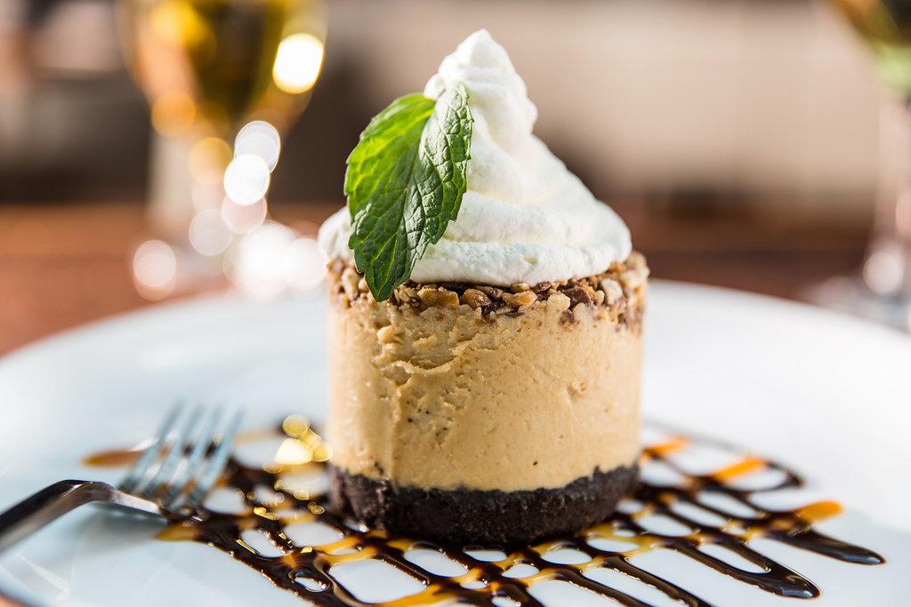Snickers pie dessert closeup